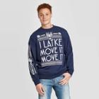 Mad Engine Men's 'i Latke Move It Move It' Ugly Holiday Sweatshirt - Navy