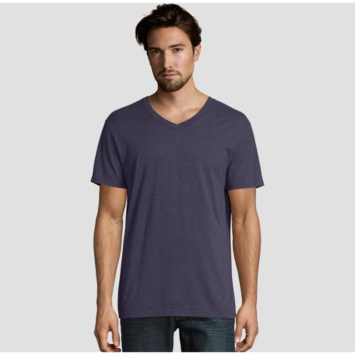 Hanes Premium Men's Short Sleeve Black Label V-neck T-shirt - Navy