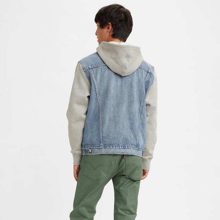 Levi's Men's Hybrid Hoodie V Trucker Jacket - Blue