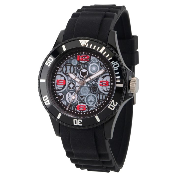 Men's Marvel Classic Elektra/iron Fist/punisher/daredevil/cage/jessica Black Plastic Watch - Black