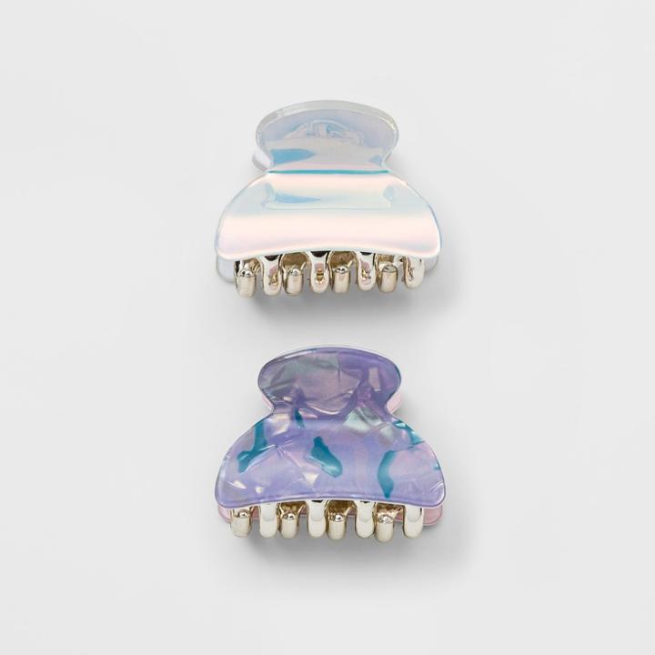 Laminated , Iridescent, Abalone Claw Clip 2ct - Wild Fable Purple,