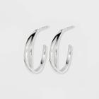Sterling Silver Plain With Post Hoop Earrings - A New Day