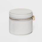 Faux Leather Round Case Jewelry Organizer - A New Day White