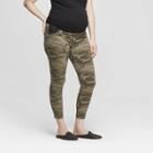 Maternity Camo Print Side Panel Skinny Crop Jeans - Isabel Maternity By Ingrid & Isabel Olive 10, Women's, Green