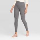 Women's Seamless High Waist Fleece Lined Leggings - A New Day Heather Gray L/xl,