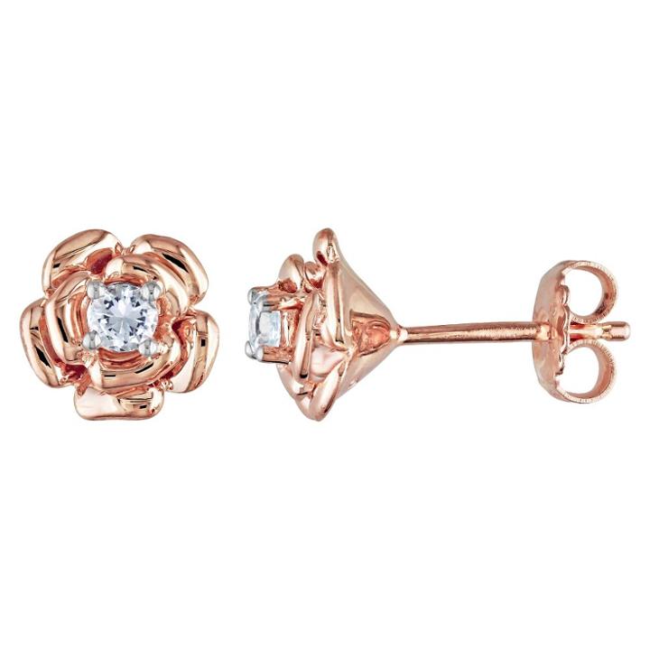Target 0.3 Ct. T.w. White Sapphire Flower Stud Earrings In Sterling