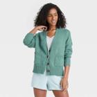 Women's Button-front Cardigans - A New Day Teal