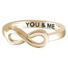 Target Women's Sterling Silver Elegantly Engraved Infinity Ring With You & Me - Yellow