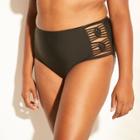 Women's Plus Size Macrame Inset High Waist Bikini Bottom - Xhilaration Black
