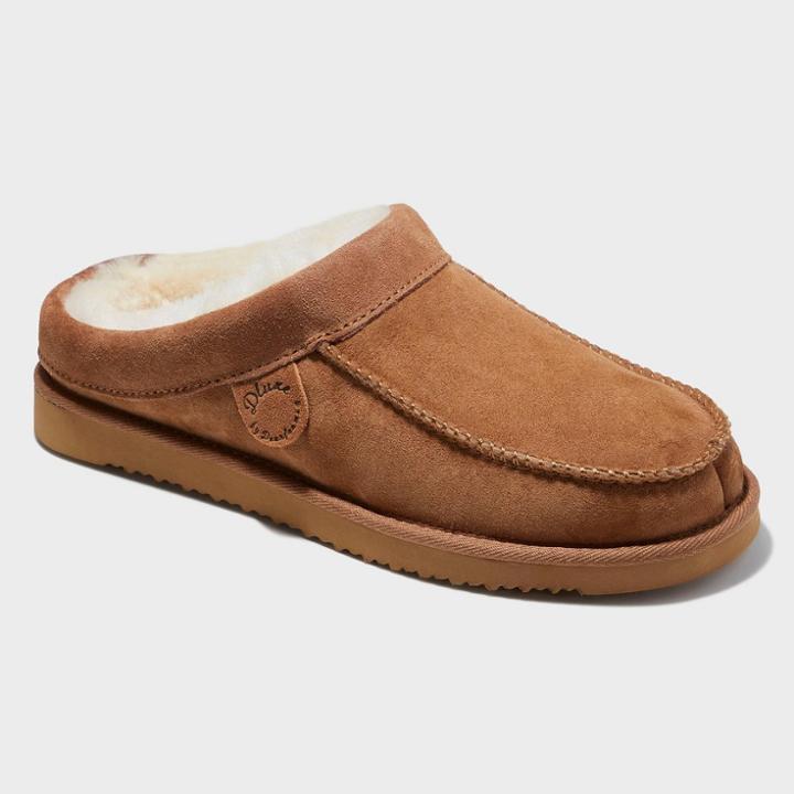 Men's Dluxe By Dearfoams Lith Loafer Slippers - Chestnut 8,