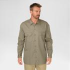 Dickies Men's Big & Tall Original Fit Long Sleeve Twill Work Shirt- Khaki (green) Xl Tall,