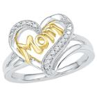 Target 1/20 Ct. T.w. Round Diamond Prong Set Heart Ring In Sterling Silver With Yellow Plating (5.5), Girl's, White