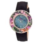 Women's Boum Bouquet Watch With Mother-of-pearl Dial And Unique Patterned Bezel - Black