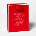 Red With Gold Happy Merry Joyful Cub Gift Bag - Sugar Paper , Gold Red