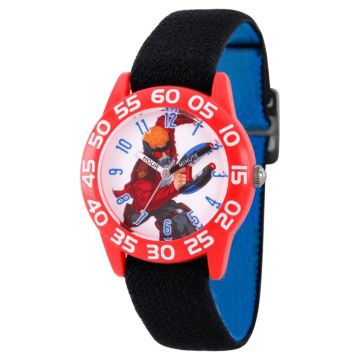 Boys' Marvel Guardians Of The Galaxy Evergreen Star-lord Plastic Time Teacher Watch - Black