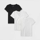 Women's Short Sleeve 3pk T-shirt - Universal Thread White/white/black