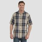 Dickies Men's Relaxed Fit Short Sleeve Plaid Button-down Shirt - Khaki