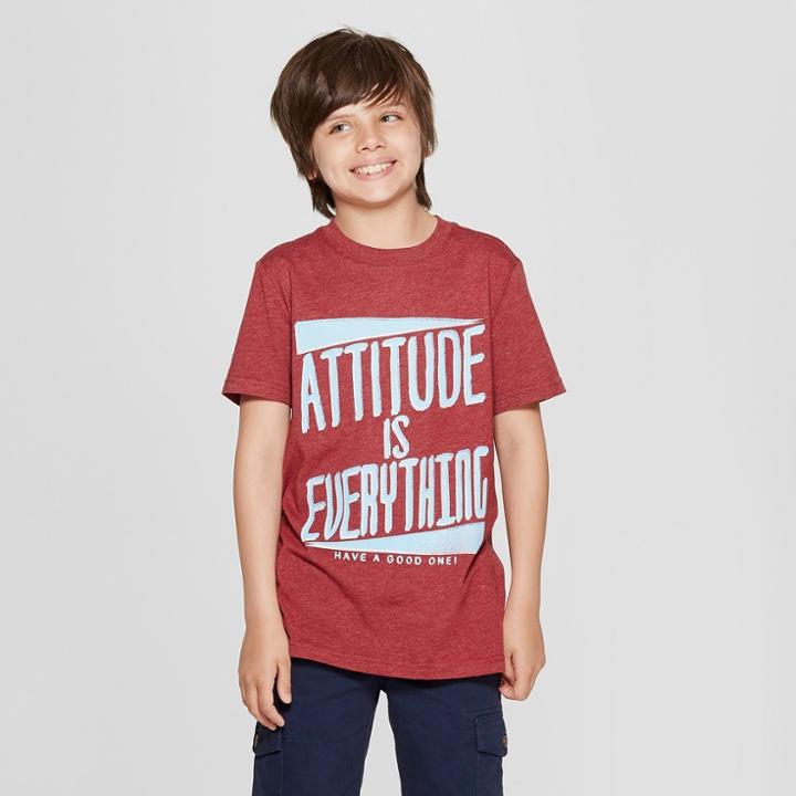 Boys' Short Sleeve Attitude Is Everything Graphic T-shirt - Cat & Jack Red