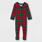 Baby Holiday Plaid Flannel Matching Family Footed Pajama - Wondershop Red