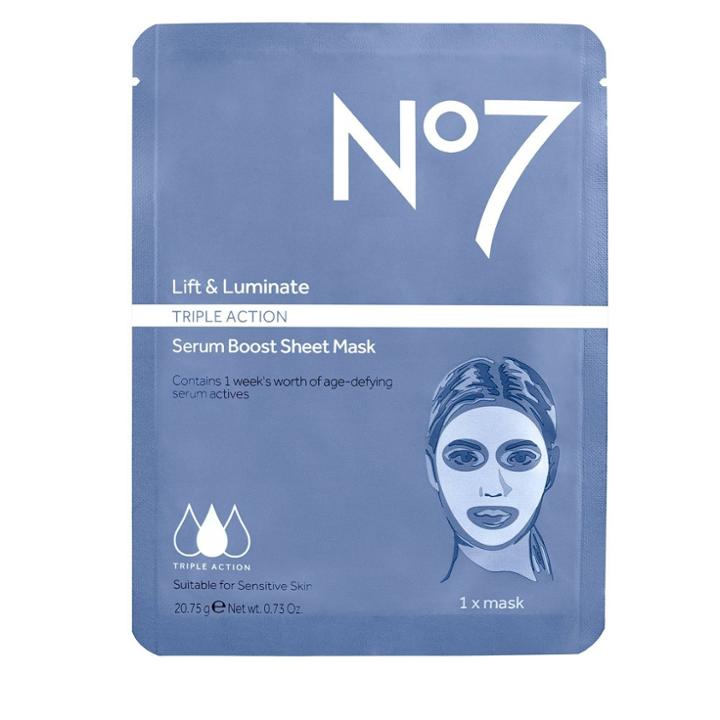 No7 Lift & Luminate Triple Action Serum Boost Face Mask Sheet - .73oz, Women's