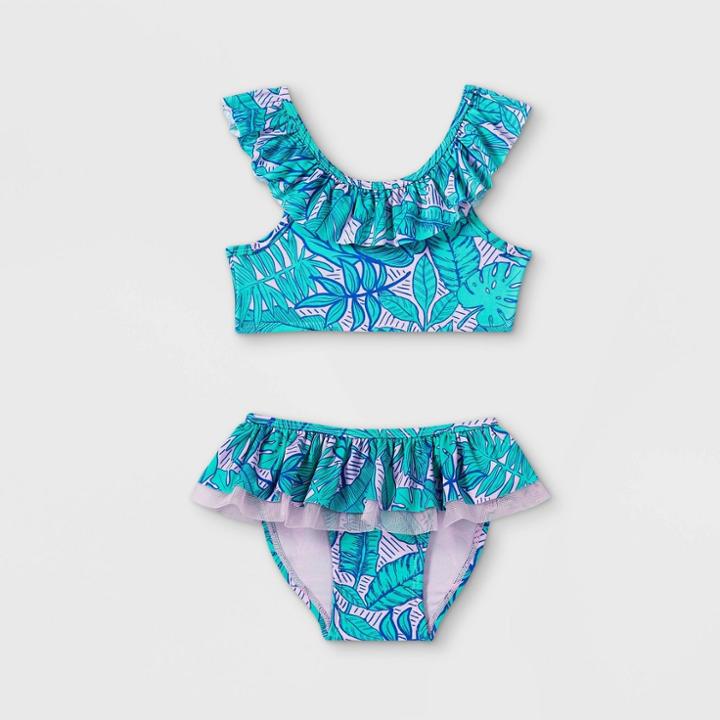 Toddler Girls' 2pc Leaf Print Bikini Set - Cat & Jack