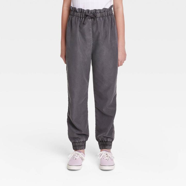 Girls' Smock Waist Utility Pants - Art Class Charcoal Gray