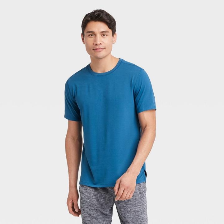 Men's Short Sleeve Performance T-shirt - All In Motion Teal Blue