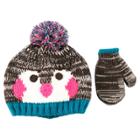 Girls' Pom Penguin Hat And Mitten Set - Cat & Jack Aqua Freeze Infant, Girl's, Blue