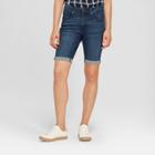 Women's High-rise Roll Cuff Bermuda Jeans Shorts - Universal Thread Dark Wash