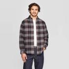 Men's Plaid Standard Fit Long Sleeve 1-pocket Flannel Button-down Shirt - Goodfellow & Co Thundering Gray L, Men's,