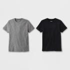Boys' 2pk Short Sleeve T-shirt - Cat & Jack Black/gray