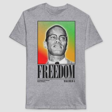 Boys' Malcolm X Freedom Short Sleeve Graphic T-shirt - Heathered Gray