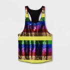 Target Pride Adult Extended Size Striped Gender Inclusive Rainbow Sequins Tank Top - Rainbow 4xb, Adult Unisex,