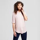 Women's Long Sleeve Convertible Sleeve Top - Mossimo Pink