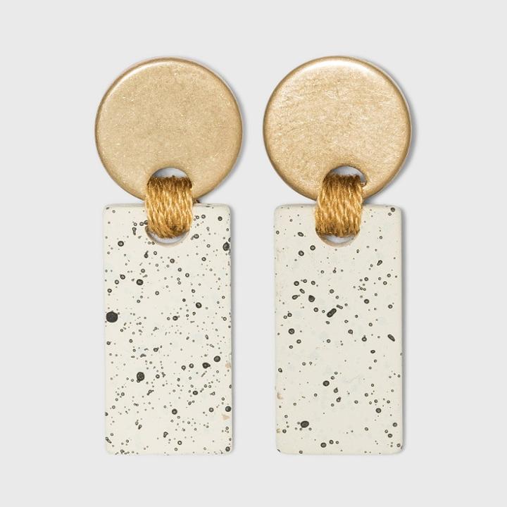 Disc And Speckled Bar Drop Earrings - Universal Thread Ivory