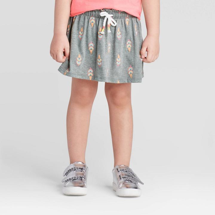 Toddler Girls' Ice Cream Skort - Cat & Jack Gray 12m, Toddler Girl's