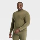 Men's Big & Tall Fitted Long Sleeve Cold Mock Neck T-shirt - All In Motion Olive