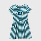 Girls' Flip Sequin Panda Striped Knit Dress - Cat & Jack Teal/mint