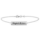 Distributed By Target Women's Sterling Silver Bracelet With Love You To The Moon Tag