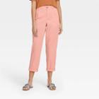 Women's High-rise Pleat Front Straight Leg Ankle Pants - A New Day Coral