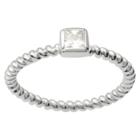 Journee Collection 1/3 Ct T.w. Square Cut Cubic Zirconia Bezel Set Bridal Style Ring In Sterling
