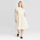 Women's Plus Size Short Sleeve Dress - Who What Wear Cream 1x, Women's, Size: