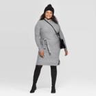 Women's Plus Size Long Sleeve Turtleneck Belted Sweater Dress - A New Day Heather Gray 3x, Women's, Size: