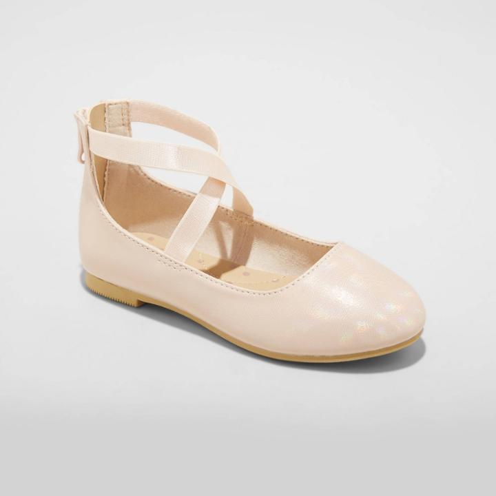 Toddler Girls' Trinity Glitter Ballet Flats - Cat & Jack Rose Gold