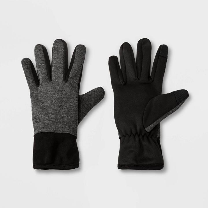 Women's Jersey Velour Knit Glove With Rib Knit Cuff - C9 Champion Gray One Size, Women's, Gray Black