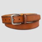 Men's Leather Belt With Stitch - Goodfellow & Co Tan