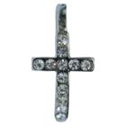 Zirconite Knuckle Sideway Cross Ring With Crystal Accents - Silver, Women's