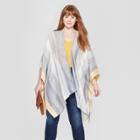 Women's Striped Woven Plus Size Kimono Jacket Ruana - Universal Thread Navy (blue)