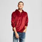 Men's Long Sleeve Velour Hooded Sweatshirt - Jackson Burgundy