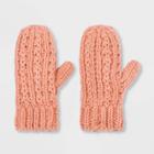 Women's Hand Knit Lined Mittens - Universal Thread Pink